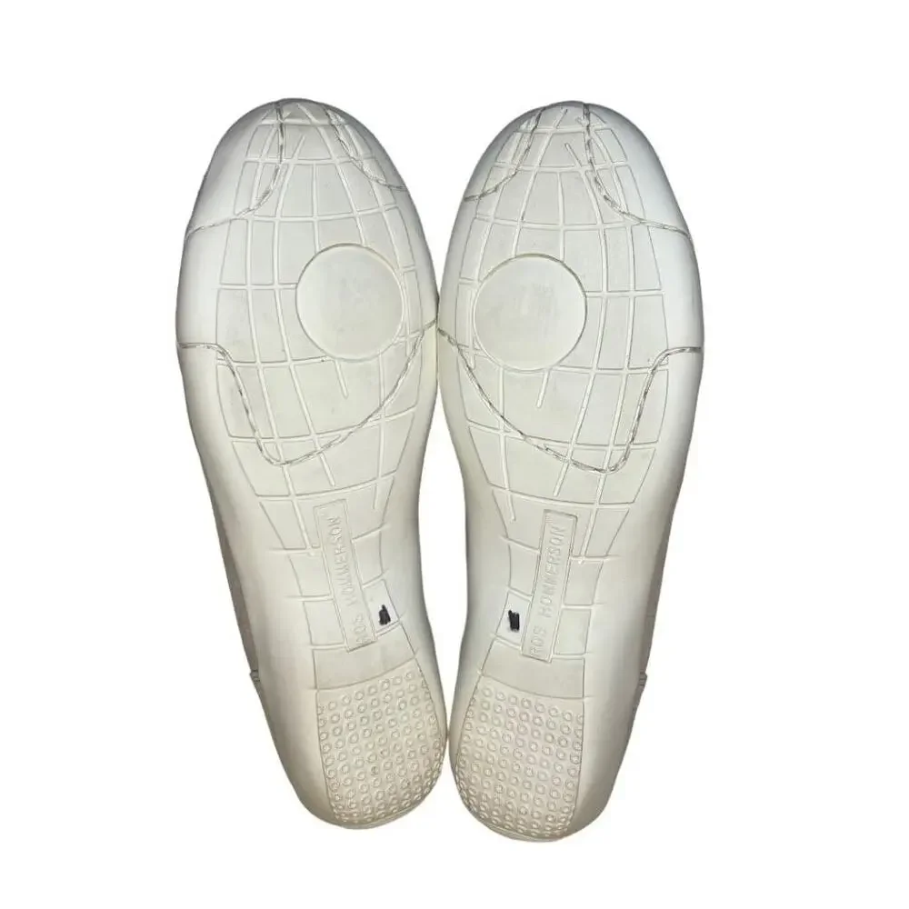 Ros Hommerson Clever Cream Cross Slip On Flat Shoes Size 8N Stretch Comfort